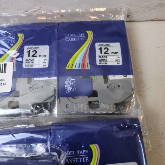 Lot Of 14 TZc-231 Label Tape Cassette Laminated 12mm, NEW Sealed - Picture 4 of 5